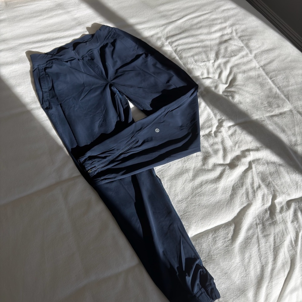 Lululemon Navy Joggers - Zip Ankle, Nylon, Size 6